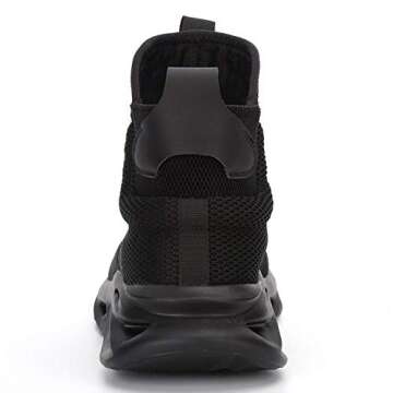 XUNRUO Work Safety Boots for Men and Women Steel Toe Lightweight Breathable Pull on Construction Boots 121 Black 47