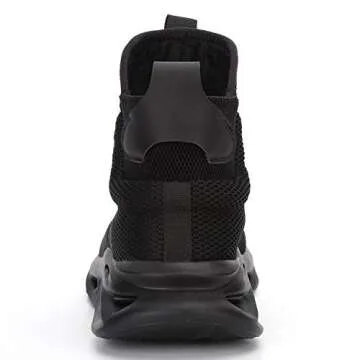 XUNRUO Work Safety Boots for Men and Women Steel Toe Lightweight Breathable Pull on Construction Boots 121 Black 47