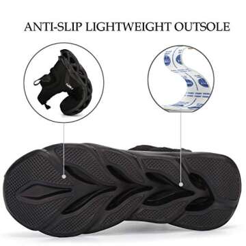 XUNRUO Work Safety Boots for Men and Women Steel Toe Lightweight Breathable Pull on Construction Boots 121 Black 47