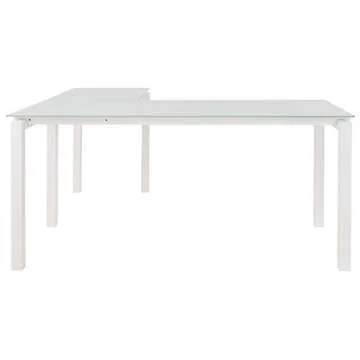 Modern Glass L-Shaped Office Desk by Ashley Furniture