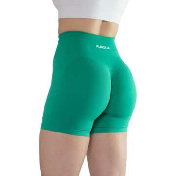 AUROLA Intensify Workout Shorts for Women Seamless Scrunch Short Gym Yoga Running Sport Active Exercise Fitness Shorts(M,Golf Green)