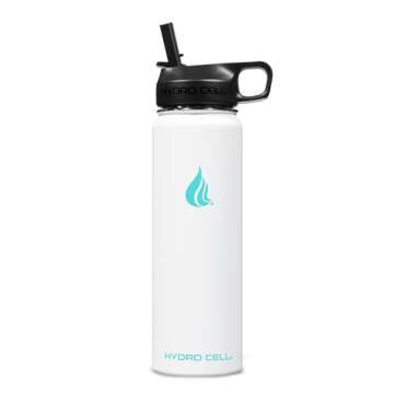 HYDRO CELL Stainless Steel Insulated Water Bottle with Straw - For Cold & Hot Drinks - Metal Vacuum ...