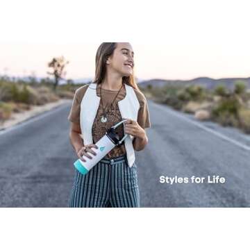 HYDRO CELL Stainless Steel Insulated Water Bottle with Straw - For Cold & Hot Drinks - Metal Vacuum Flask with Screw Cap and Modern Leakproof Sport Thermos for Kids & Adults (White 24oz)