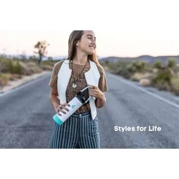 HYDRO CELL Stainless Steel Insulated Water Bottle with Straw - For Cold & Hot Drinks - Metal Vacuum Flask with Screw Cap and Modern Leakproof Sport Thermos for Kids & Adults (White 24oz)