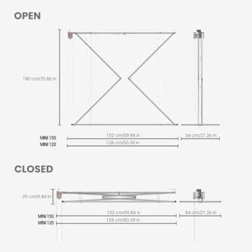 Foxydry Mini Ceiling Mounted Drying Rack - Compact & Adjustable