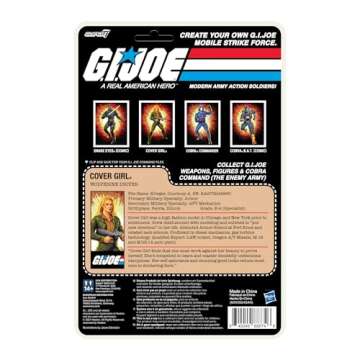 Super7 Reaction+ G.I. Joe Cover Girl (Blonde) - 3.75" G.I. Joe Action Figure with Accessories Classic Cartoon Collectibles and Retro Toys