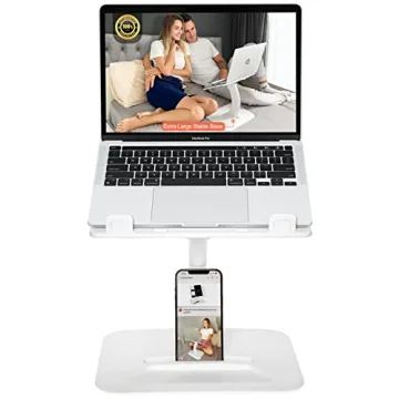 Delapra Laptop Stand with Phone Holder | 6 Viewing Angles | Stability