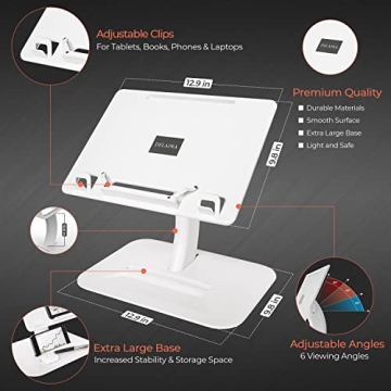Delapra Ergonomic Laptop Stand for Desk Bed Comfort
