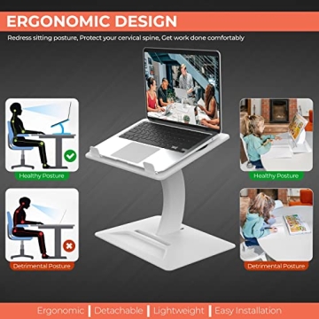 Delapra Ergonomic Laptop Stand for Desk Bed Comfort