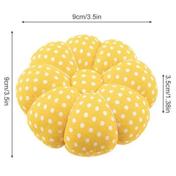 Rolybag Pin Cushions Wrist Pins Cushions with Elastic Strap Pumpkin Needle for Sewing Cushion Pincushions for Needlework or DIY Crafts(Yellow）