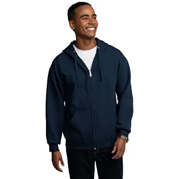 Fruit of the Loom Eversoft Men's Fleece Hoodie - Navy, Small