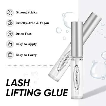 Lomansa Lash Lift Glue 2PCS, Eyelash Lift Glue Adhesive Perming Rod Strong Fix Glue for Lashes and Brows Curl