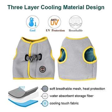 Dog Cooling Vest Harness, Breathable Cool Pet Cooler Vest for Outdoor Training Walking Hiking, Summer Cooling Jacket for Small Medium Large Dogs, Large