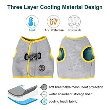 Dog Cooling Vest Harness, Breathable Cool Pet Cooler Vest for Outdoor Training Walking Hiking, Summer Cooling Jacket for Small Medium Large Dogs, Large
