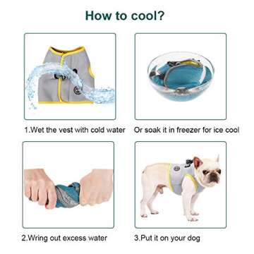 Dog Cooling Vest Harness, Breathable Cool Pet Cooler Vest for Outdoor Training Walking Hiking, Summer Cooling Jacket for Small Medium Large Dogs, Large