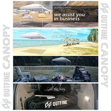 OUTFINE Pop-up Canopy 10x10 Patio Tent Instant Gazebo Canopy with Wheeled Bag,Canopy Sandbags x4,Tent Stakesx8 (Light White, 10 * 10FT)