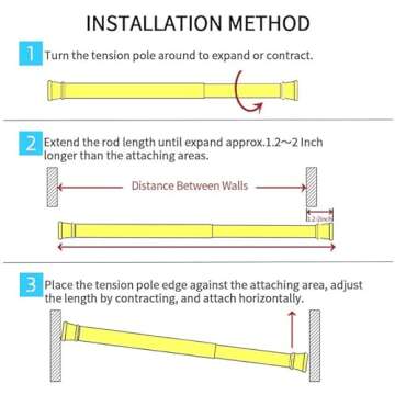 Kowibcl Curtain Rod Adjustable Length, Small Spring Tension Curtain Rods Short White Tension Rod Mini Curtain Rods (Brass - 2Pcs,18" to 28")