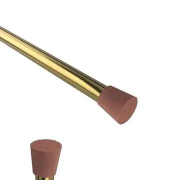 Kowibcl Curtain Rod Adjustable Length, Small Spring Tension Curtain Rods Short White Tension Rod Mini Curtain Rods (Brass - 2Pcs,18" to 28")