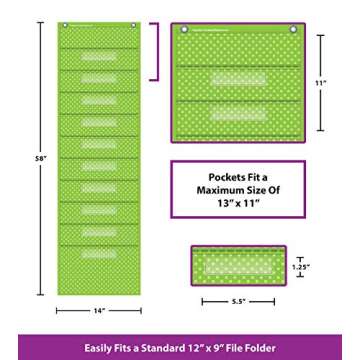 Vibrant Polka Dot Storage Pocket Chart for Teachers