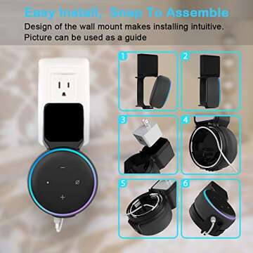 Maxonar Echo Dot Wall Mount Holder, Echo Dot Mount 3rd Generation Compatible with HomePod Mini, Clever Echo Dot Accessories with Built-in Cable Management Hide Messy Wires
