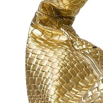 PHILOMENA Women's Knot Strap Leather Dumpling Handbags Zipper Hobo Clutch Purses (Gold)