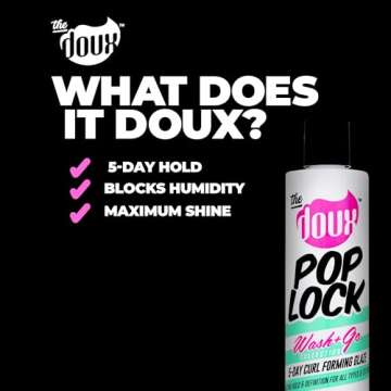 The Doux POP LOCK 5-Day Forming Glaze - Curl Enhancing Hair Products - Contains Honey and Argan Oil - Curl Products for Hold, Shine, and Anti-Humidity Setting