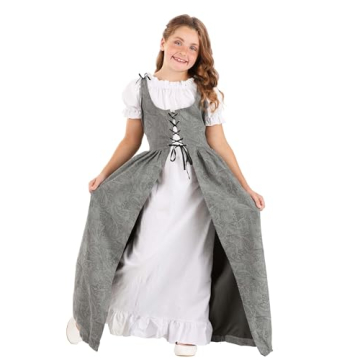 Girls XL Green Renaissance Faire Costume with Chemise Dress