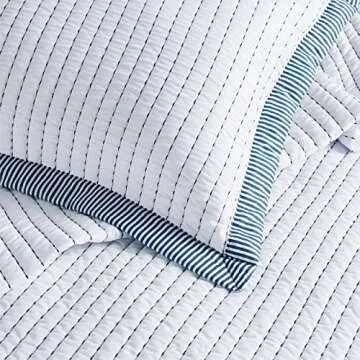 Bedsure White Bedspread Coverlet King Size - Lightweight Soft Bedding Set for All Seasons, Corduroy Pattern Quilt Set, 3 Pieces, 1 Quilt (106"x96") & 2 Pillow Shams (20"x36"+2")