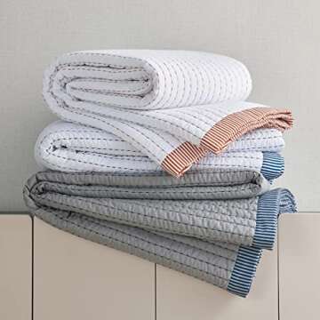 Bedsure White Bedspread Coverlet King Size - Lightweight Soft Bedding Set for All Seasons, Corduroy Pattern Quilt Set, 3 Pieces, 1 Quilt (106"x96") & 2 Pillow Shams (20"x36"+2")