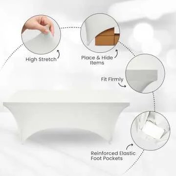 Utopia Kitchen 6FT Spandex Tablecloth for Stylish Events