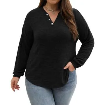 Gloria&Sarah Sweaters for Women Winter Clothes Black Long Sleeve Shirts Plus Size Tops Dressy Casual...