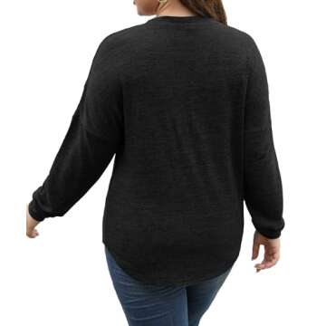 Gloria&Sarah Sweaters for Women Winter Clothes Black Long Sleeve Shirts Plus Size Tops Dressy Casual XXL