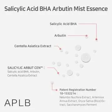 APLB Salicylic Acid BHA Arbutin Mist Essence | SALICYLIC ARBUT CEN™ 20.9% 3.55 FL.OZ/Korean Skincare, Replenishing Moisture, Revitalize for Gentle and Improve Skin Texture Through Salicyclic