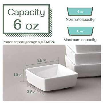 DOWAN 6 oz Oven Safe Ramekins - Perfect for Baking & Serving