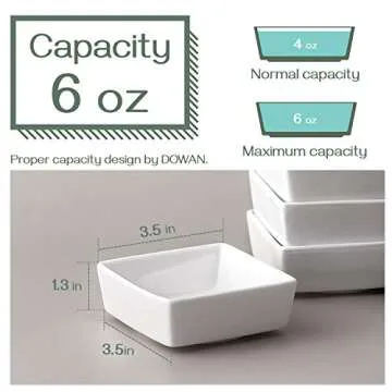 DOWAN 6 oz Oven Safe Ramekins - Perfect for Baking & Serving