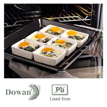 DOWAN 6 oz Oven Safe Ramekins - Perfect for Baking & Serving