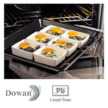 DOWAN 6 oz Oven Safe Ramekins - Perfect for Baking & Serving