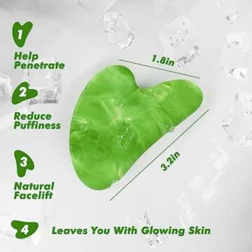 Ice Roller & Gua Sha Set, Skin Care for Face Wrinkles and Puffiness, Self Facial Massage Tools