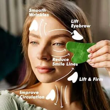 Ice Roller & Gua Sha Set, Skin Care for Face Wrinkles and Puffiness, Self Facial Massage Tools