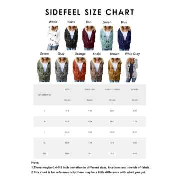 Sidefeel Women's Cardigan Sweaters Hooded Cardigans Fleece Lined Jackets Winter Sweater Coat