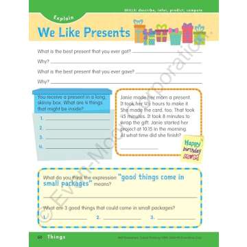 Evan-Moor Skill Sharpeners Critical Thinking, Grade 3 Workbook, Problem Solving Skills, Fun Activities, Higher-Order, Open-Ended Questions and Challenges, Science, Math, Social Studies, Language Arts