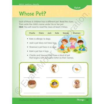 Evan-Moor Skill Sharpeners Critical Thinking, Grade 3 Workbook, Problem Solving Skills, Fun Activities, Higher-Order, Open-Ended Questions and Challenges, Science, Math, Social Studies, Language Arts