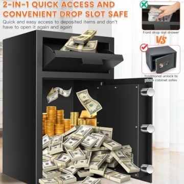Fireproof Waterproof Digital Safe Box with Keypad Home Security