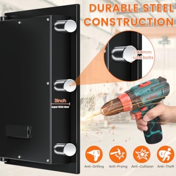 Fireproof Waterproof Digital Safe Box with Keypad Home Security