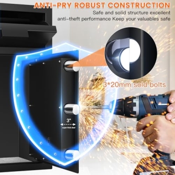 Fireproof Waterproof Digital Safe Box with Keypad Home Security