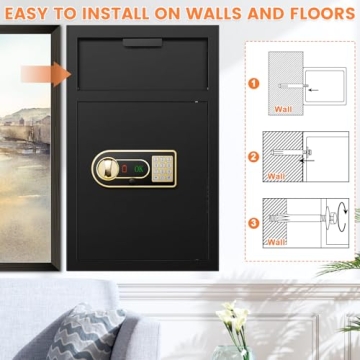 Fireproof Waterproof Digital Safe Box with Keypad Home Security