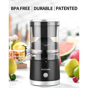 DUSENHO,Electric Juicer Rechargeable - Citrus Juicer Machines with USB and Cleaning Brush Portable Juicer for Orange, Lemon, Grapefruit