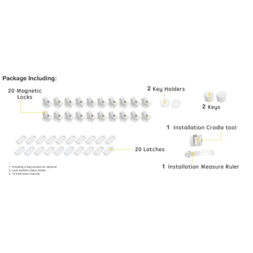 Magnetic Cabinet Locks for Baby Proofing | Vmaisi 20 Pack