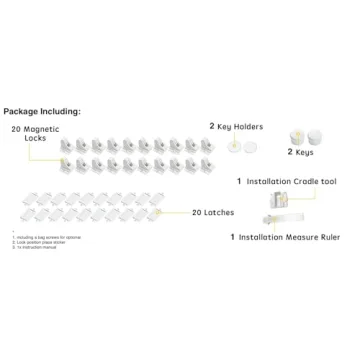 Magnetic Cabinet Locks for Baby Proofing | Vmaisi 20 Pack