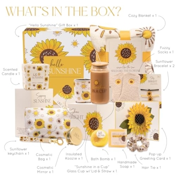 Sunflower Gift Box for Women - 15pcs Care Package